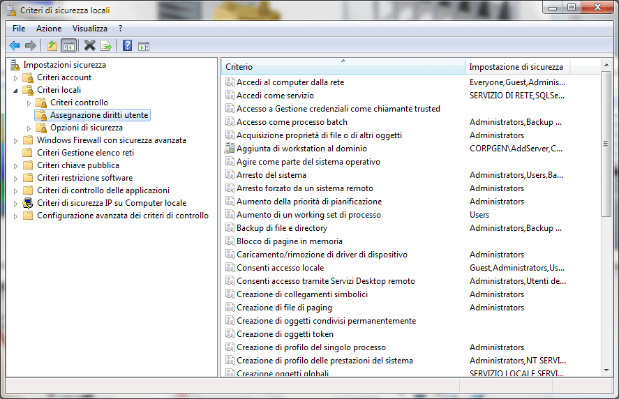 Permettere la scrittura di file nella root di C: in Windows 7 ad utente senza diritti amministrativi