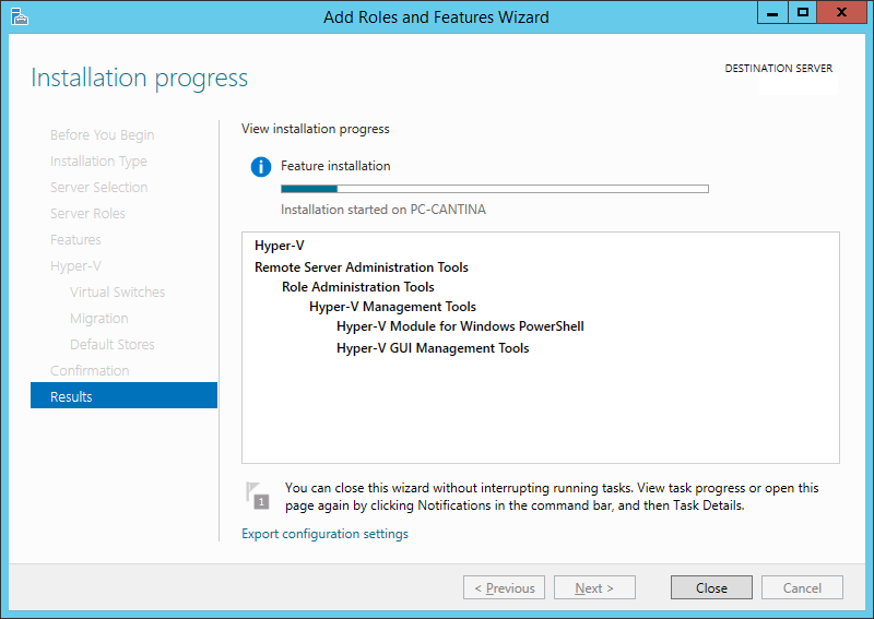 Installare Hyper-V in Microsoft Windows Server 2012 R2