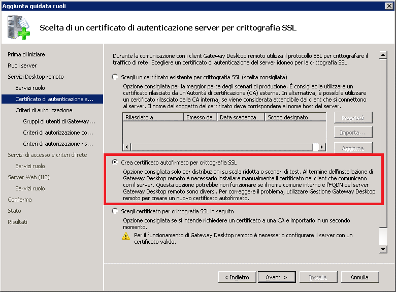 Configurare la connessione RDP ad un server Microsoft con certificato SSL (TLS 1.0)