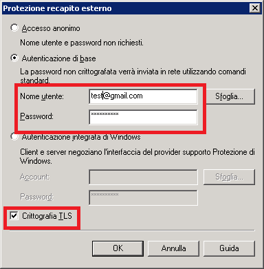 Configurare l'SMTP Server di Microsoft per l'invio delle mail utilizzando come Smarthost GMAIL