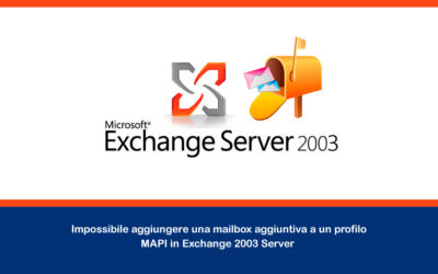 Impossibile aggiungere una mailbox aggiuntiva a un profilo MAPI in Exchange 2003 Server