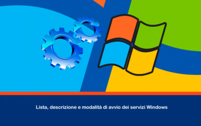 Lista, descrizione e modalità di avvio dei servizi Windows