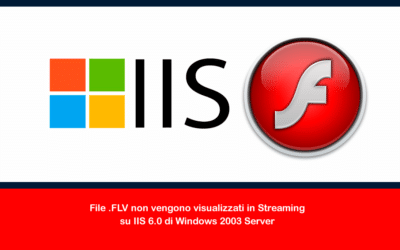 File .FLV non vengono visualizzati in Streaming su IIS 6.0 di Windows 2003 Server