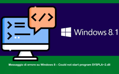 Messaggio di errore su Windows 8 – Could not start program SYSPLA~2.dll