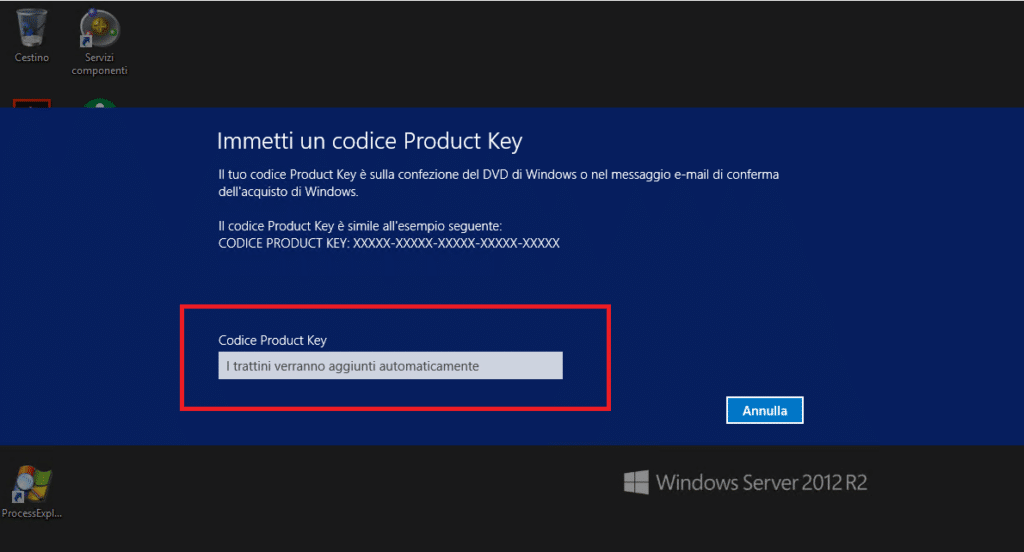 Cambiare il Product Activation Key in Windows Server 2012