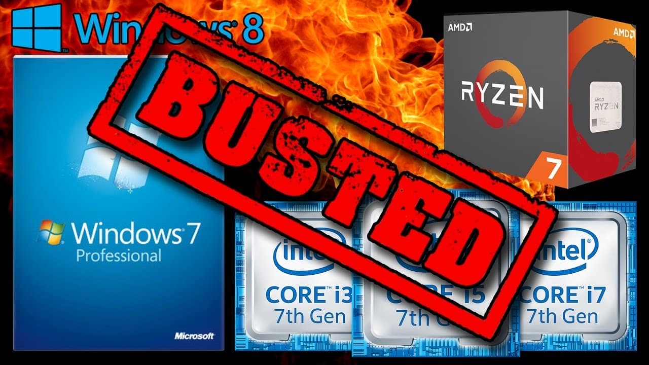 Hardware non supportato in Windows 7 con CPU di ultima generazione (AMD Ryzen e Intel Kaby Lake) – KB4012218