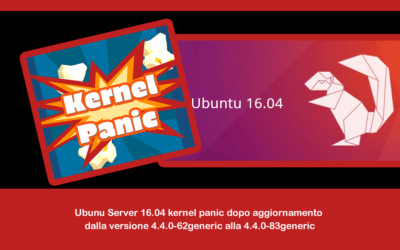 Ubunu Server 16.04 kernel panic dopo aggiornamento dalla versione 4.4.0-62generic alla 4.4.0-83generic