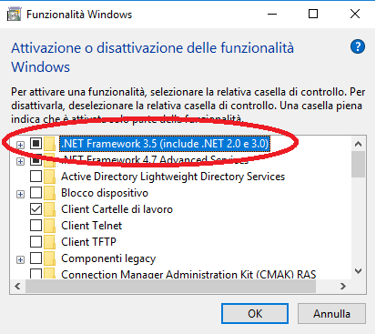 Attivare .NET Framework 3.5 in Windows 10 senza connessione internet (Errore Installazione: 0x800F0906, 0x800F081F, 0x800F0907)