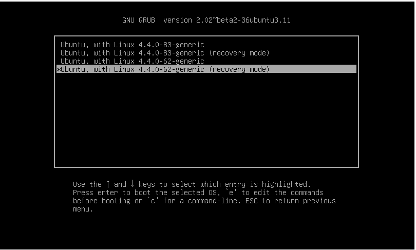 Ubunu Server 16.04 kernel panic dopo aggiornamento dalla versione 4.4.0-62generic alla 4.4.0-83generic