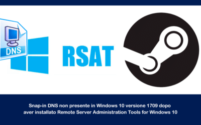 Snap-in DNS non presente in Windows 10 versione 1709 dopo aver installato Remote Server Administration Tools for Windows 10