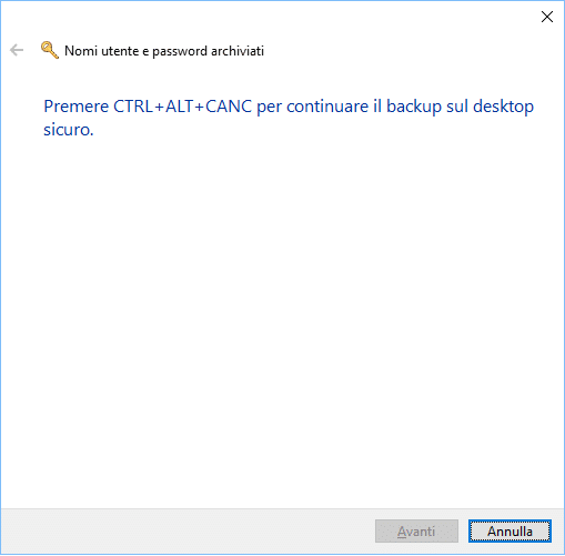 Backup e Restore delle Credenziali di Windows e Web in Windows 10