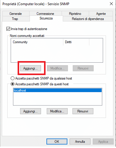 Installazione e Configurazione del Servizio SNMP in Windows 10 version 1809 e versioni successive