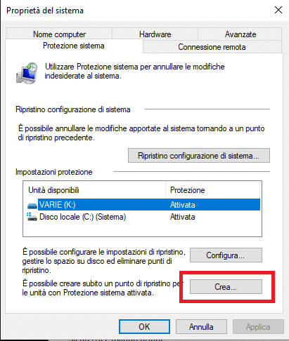 Abilitare, Configurare e Schedulare le Shadow Copy in Windows 10, Windows 8 e Windows 7