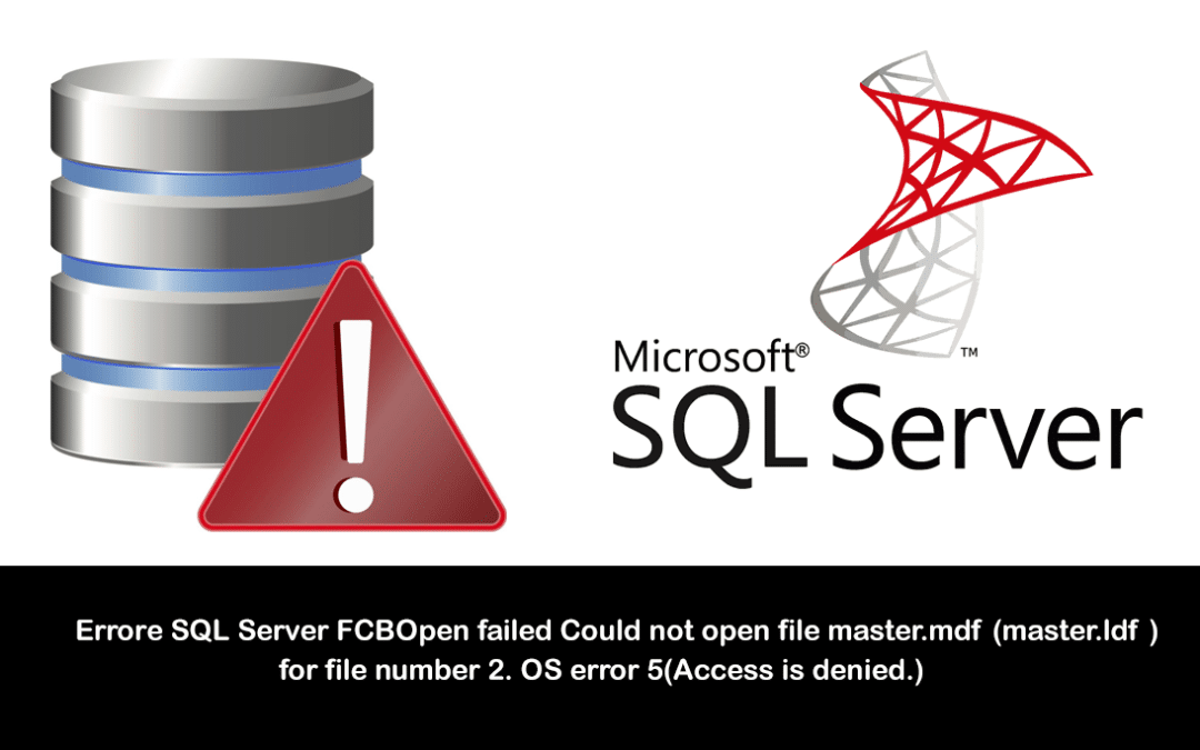 Errore SQL Server FCB::Open failed: Could not open file master.mdf (master.ldf ) for file number 2. OS error: 5(Access is denied.)