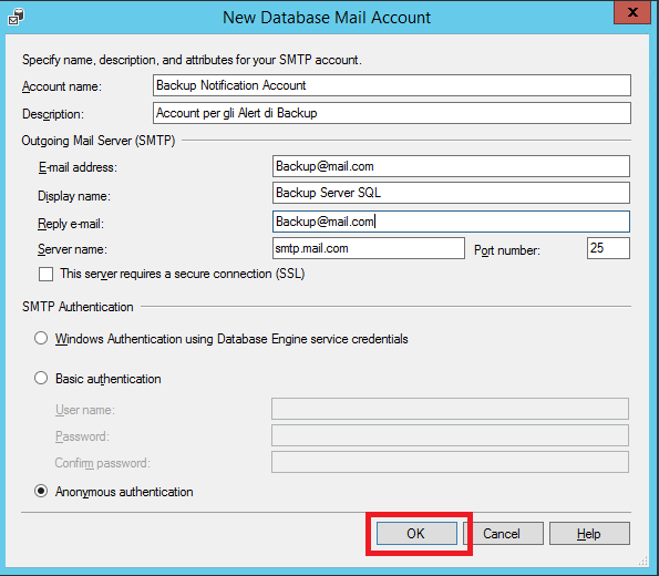 Configurare il Database Mail per l'invio delle Mail in Microsoft SQL Server 2016