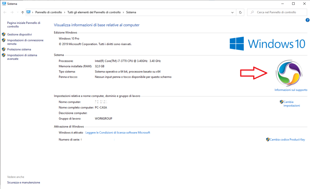 Aggiungere Informazioni OEM e logo nella pagina Proprietà e Impostazioni del sistema in Windows 10