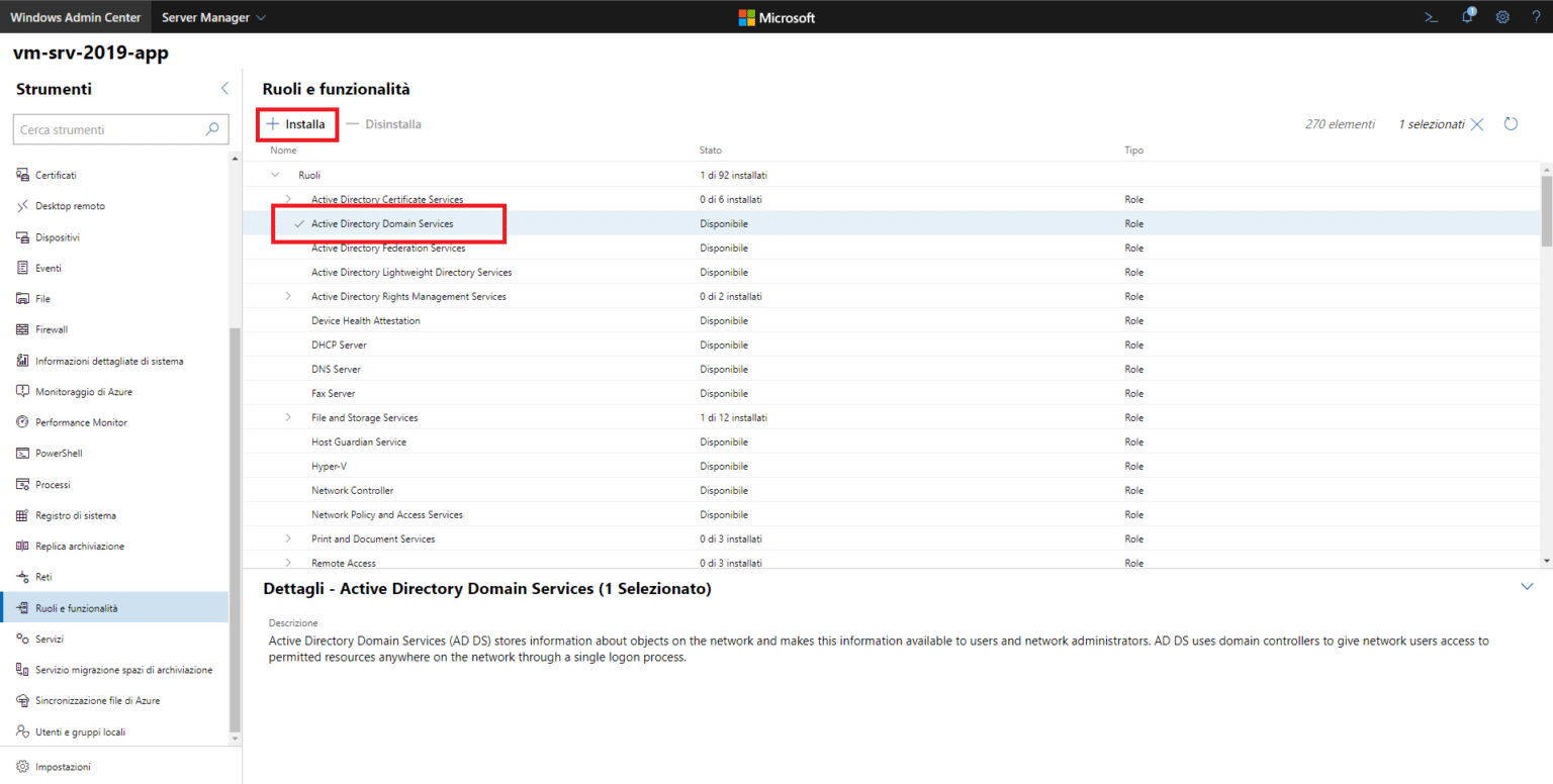 Installazione E Configurazione Di Un Domain Controller In Microsoft ...
