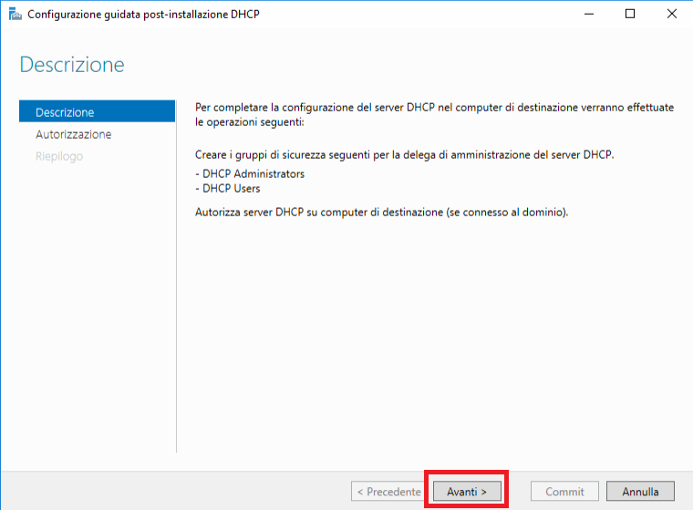 Installazione e Configurazione del ruolo DHCP Server in Windows Server 2016