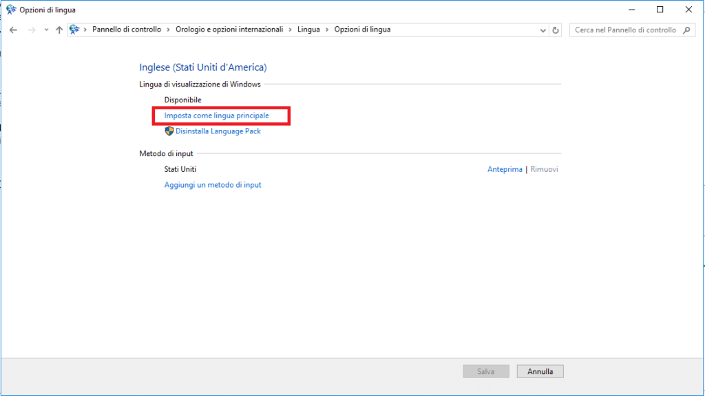 Installazione di un Language Pack su Windows Server 2016 senza connessione Internet