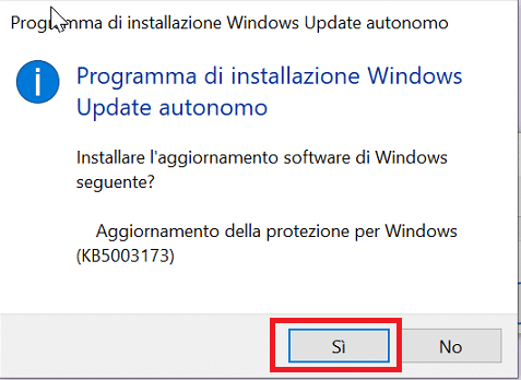 Windows 10 20H2 - Errore Windows Update: Al dispositivo mancano importanti correzioni di sicurezza e qualità.