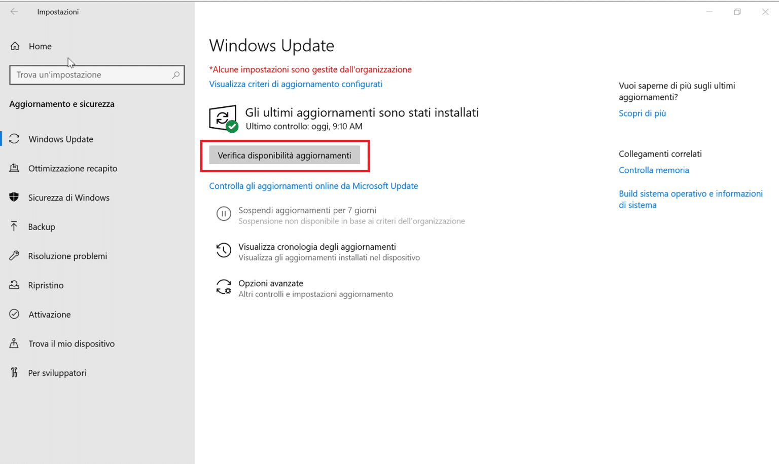 Windows 10 20H2 Errore Windows Update Al Dispositivo Mancano