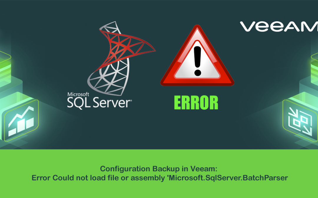 Configuration Backup in Veeam: Error Could not load file or assembly Microsoft.SqlServer.BatchParser