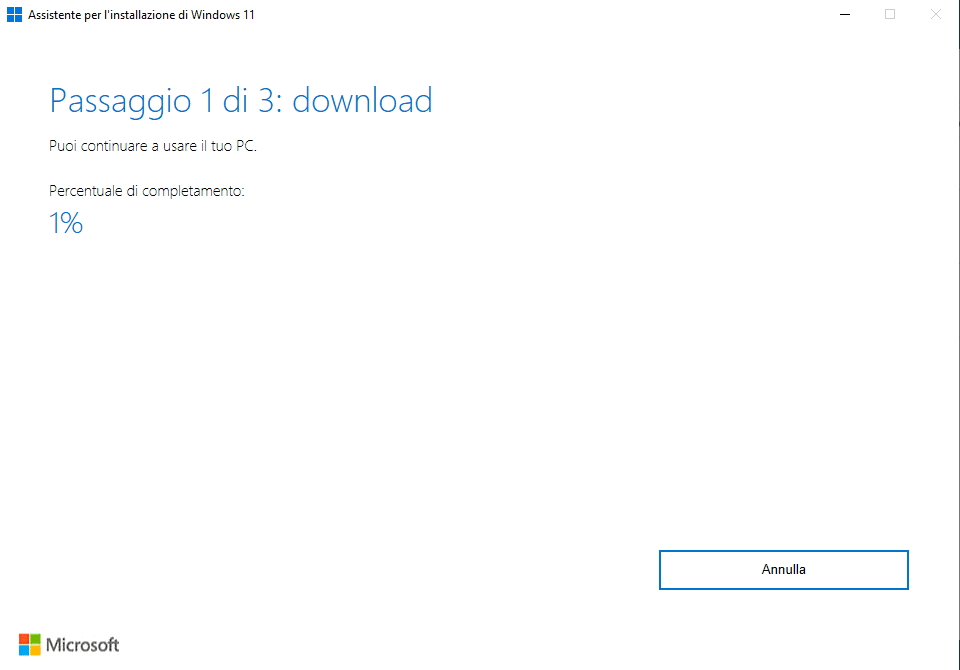 Procedura di Aggiornamento da Windows 10 a Windows 11