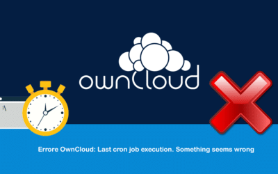 Errore OwnCloud: Last cron job execution. Something seems wrong