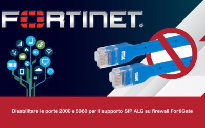 Disabilitare le porte 2000 e 5060 per il supporto SIP ALG su Firewall FortiGate