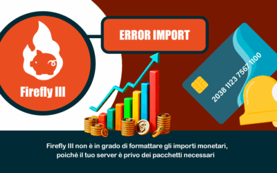 Configurazione del server non corretta:  Firefly III non è in grado di formattare gli importi monetari, poiché il tuo server è privo dei pacchetti necessari