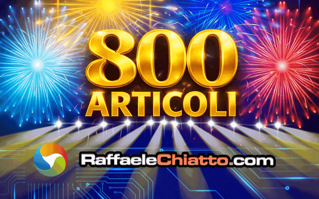 800 Articoli sul Blog RaffaeleChiatto.com: Un Traguardo che Vale Doppio