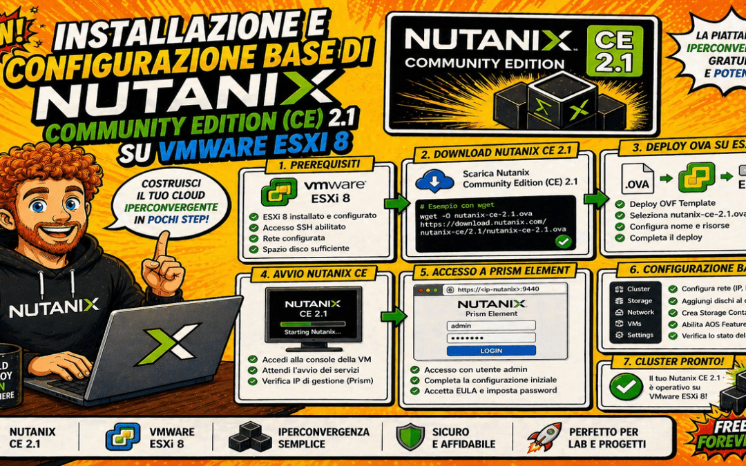 Installazione e Configurazione Base di Nutanix Community Edition (CE) 2.1 su VmWare ESXi 8