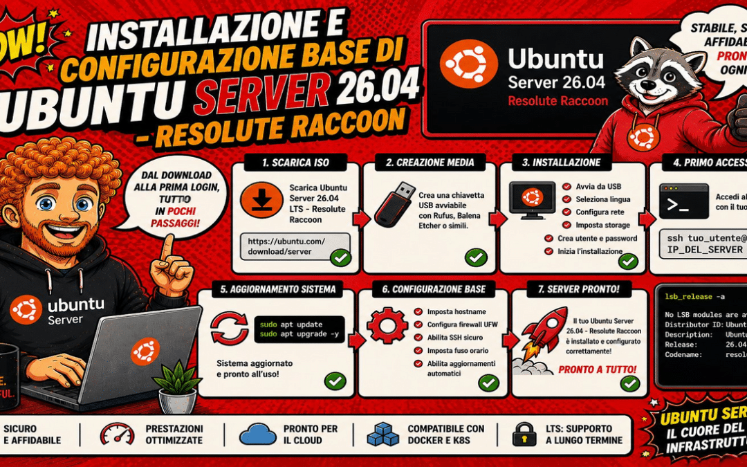 Installazione e Configurazione Base di Ubuntu Server 26.04 – Resolute Raccoon