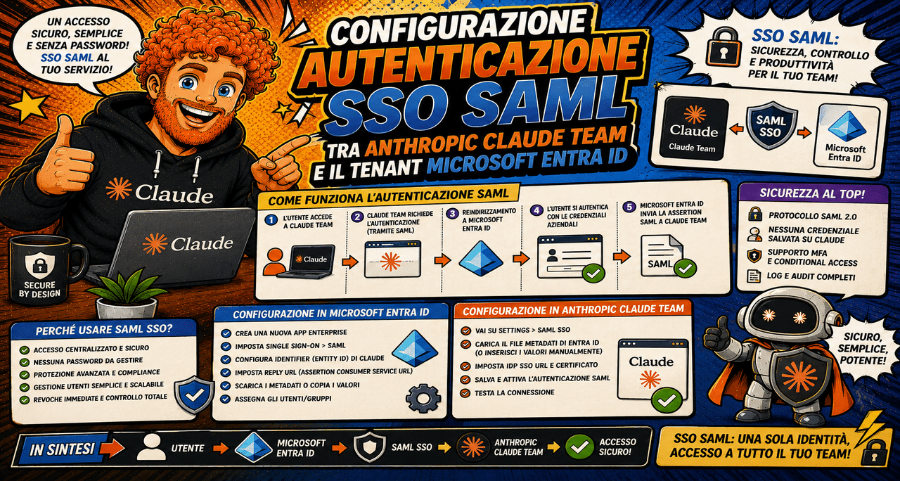 Configurazione autenticazione SSO SAML tra Anthropic Claude Team e il tenant Microsoft Entra ID