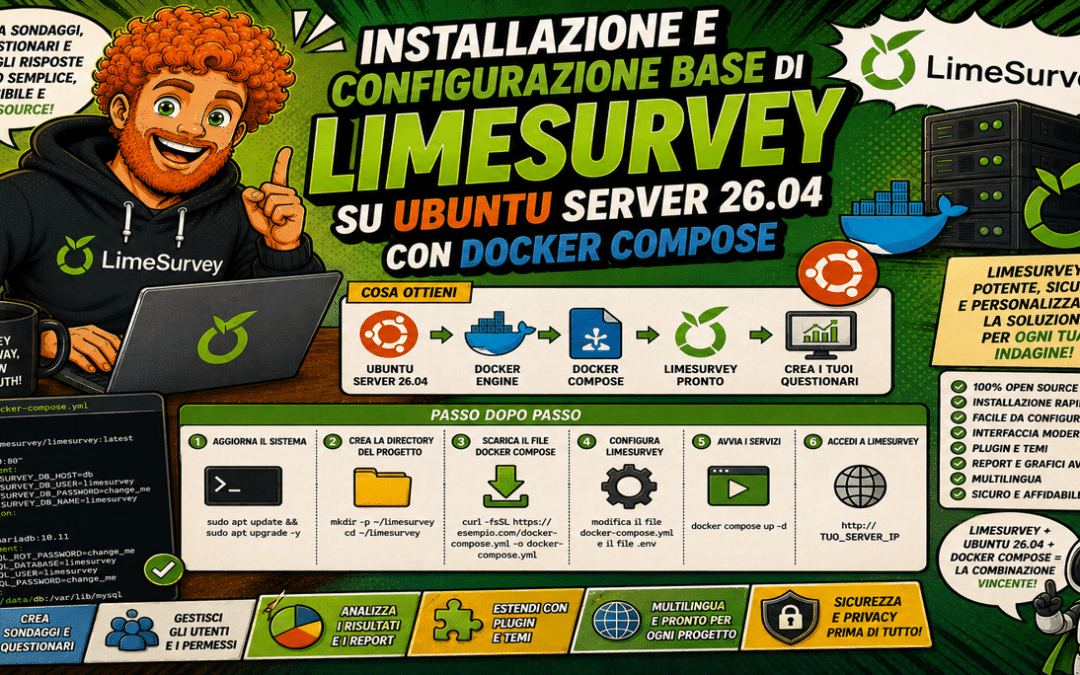 Installazione e Configurazione Base di LimeSurvey su Ubuntu Server 26.04 con Docker Compose