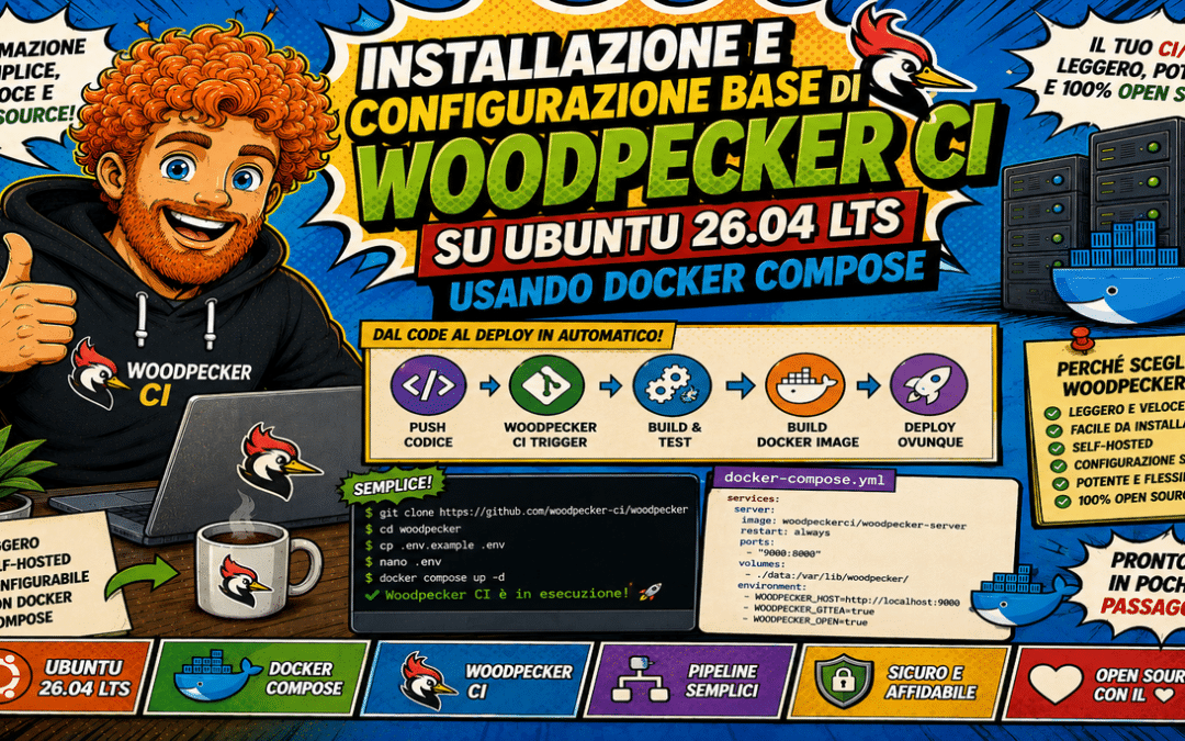 Installazione e Configurazione Base di Woodpecker CI su Ubuntu 26.04 LTS usando Docker Compose