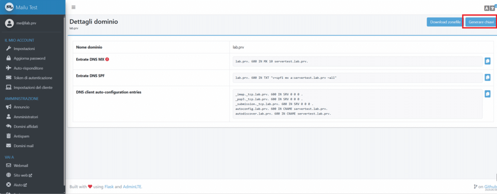 Installazione e Configurazione Base di Mailu su Ubuntu Server 26.04 con Docker Engine - Raffaele Chiatto