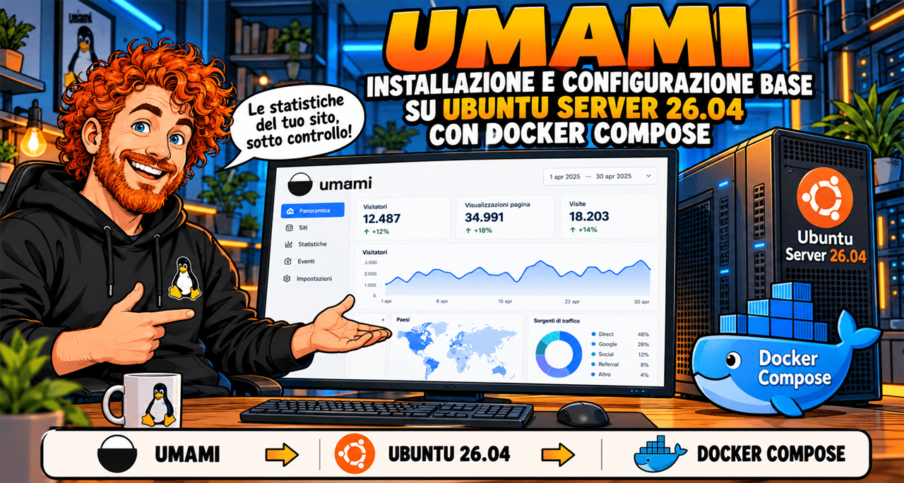 Installazione e Configurazione Base di Umami su Ubuntu Server 26.04 con Docker Compose