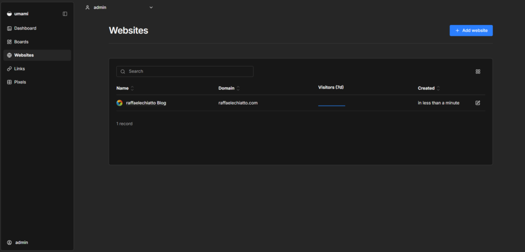 Installazione e Configurazione Base di Umami su Ubuntu Server 26.04 con Docker Compose - Raffaele Chiatto
